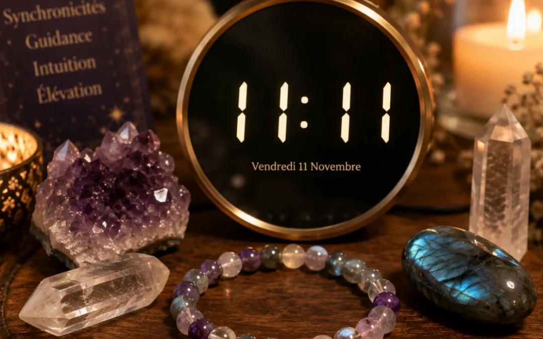 Pierres associées aux heures miroirs pour guidance spirituelle