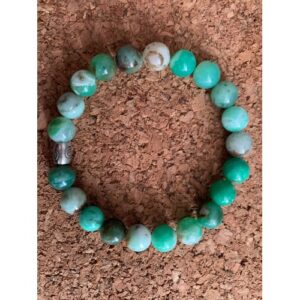 Bracelet pierre naturelle chrysoprase perles 8 mm