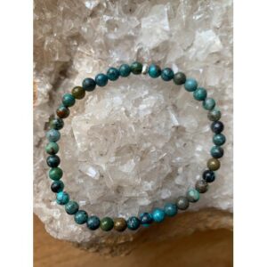 Bracelet pierre naturelle turquoise bleue perles 4 mm