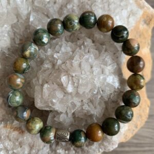bracelet pierre naturelle jaspe océan perle 8 mm