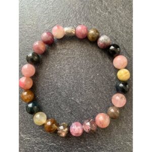 pierre naturelle tourmaline multicolore perles 8 mm