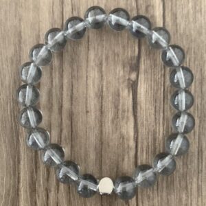 aqua aura quartz gris perles 8 mm
