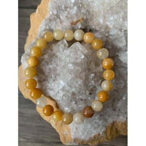 bracelet perles naturelles de jade jaune 8mm