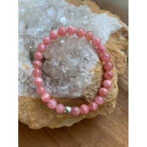 Bracelet pierre naturelle rhodochrosite perles 8 mm