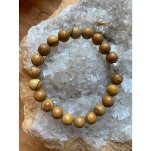Bracelet pierre naturelle jaspe bois perles 8 mm