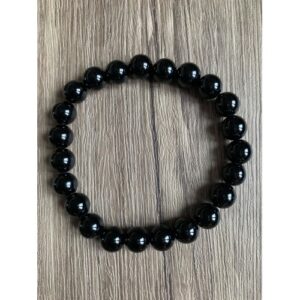 onyx ou agate noire bracelet perles naturelles 8 mm