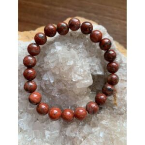 bracelet pierre naturelle jaspe breschia perles 8 mm