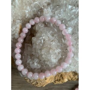 Bracelet pierre naturelle quartz rose perles 6 mm