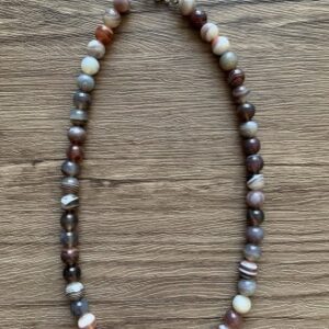 collier perles agate du Botswana