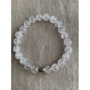 bracelet cristal de roche craquelé perles 8 mm