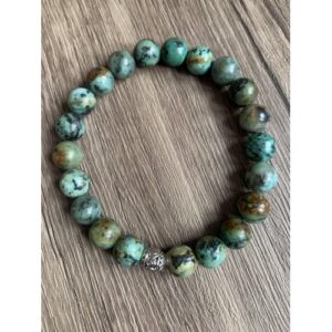 Bracelet jaspe africain naturel perles 8 mm – bijou artisanal tendance