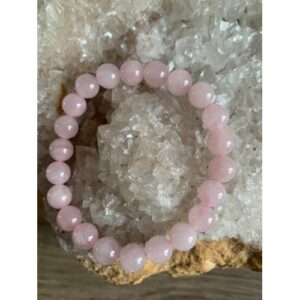 Bracelet pierre naturelle quartz rose perles 8 mm