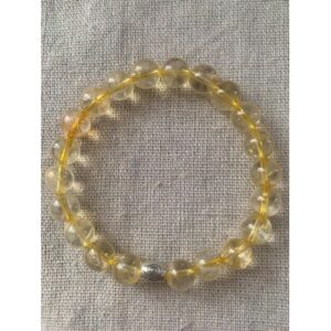 Bracelet pierre naturelle citrine perles 8 mm