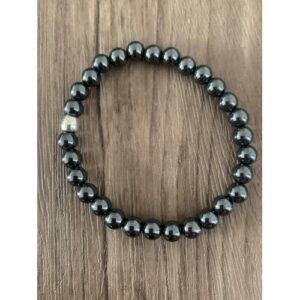 Bracelet pierre naturelle hématite perles 8 mm