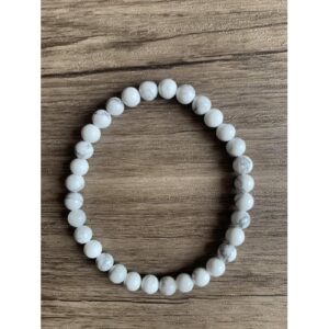 Bracelet pierre naturelle howlite perles 6 mm