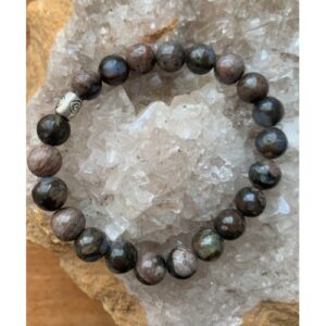 Bracelet pierre naturelle rhyolite perles 8 mm