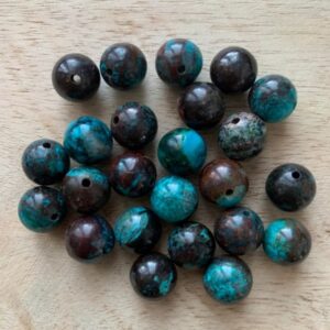 Chrysocolle foncé perles