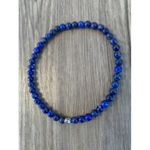Pierre naturelle de lapis lazuli en perles de 4 mm pour bijoux de cheville