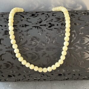 Bijou collier calcite jaune perles rondes