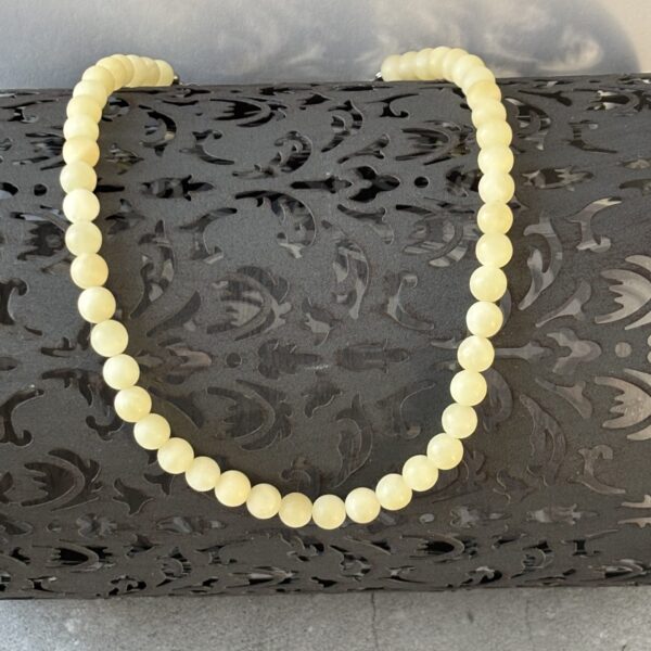 Bijou collier calcite jaune perles rondes