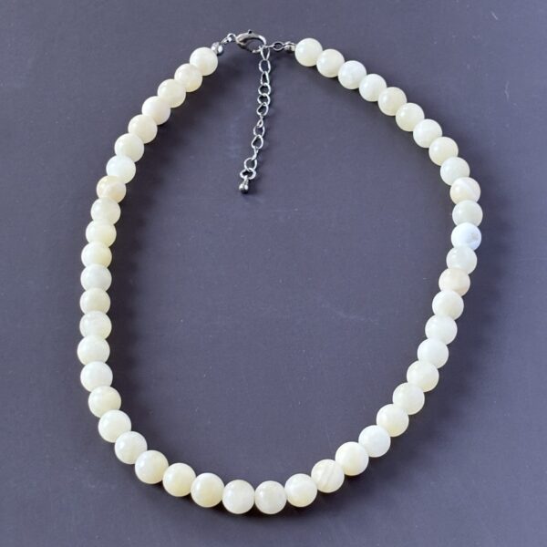 Collier en perles de calcite jaune lithothérapie