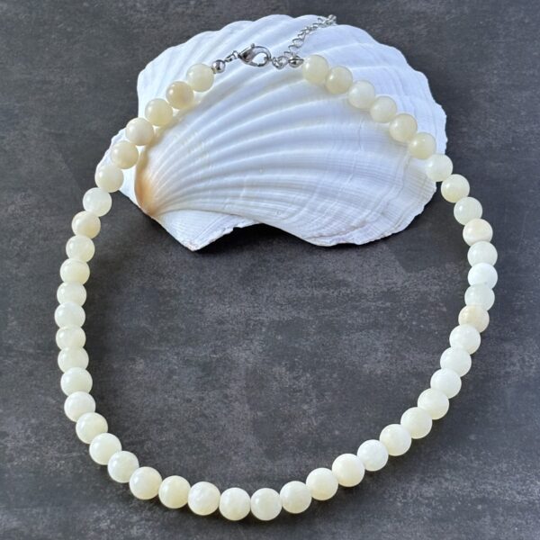 Collier perles calcite jaune naturelle