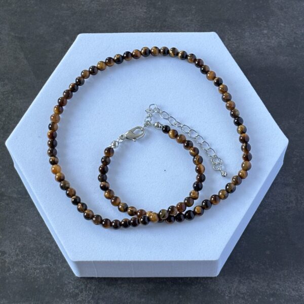Collier perles œil de tigre – pierre naturelle de protection et confiance