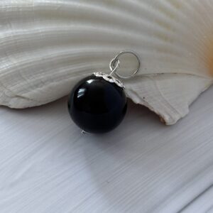 Tourmaline noire pendentif perle – bijou lithothérapie contre les énergies négatives