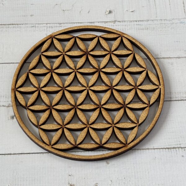 Fleur de vie en bois artisanale pour décoration énergétique et spirituelle
