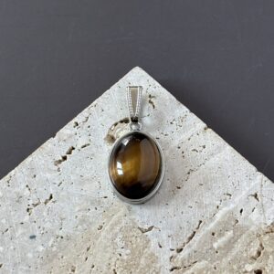 Cabochon œil de tigre pendentif lithothérapie