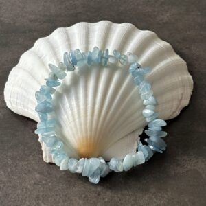 Bracelet chips aigue-marine pierres naturelles