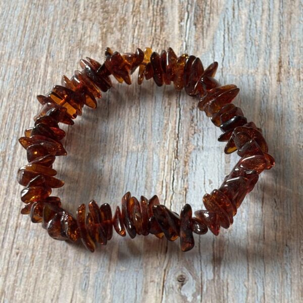 Bracelet chips en ambre naturel pour lithothérapie et bien-être