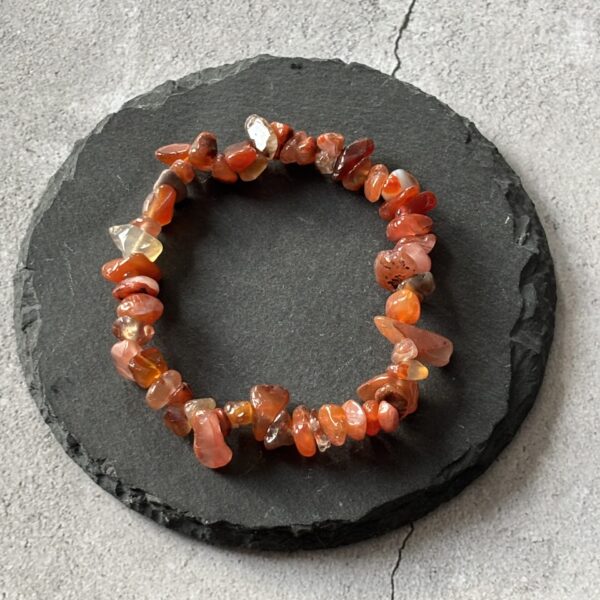 Bracelet élastique cornaline chips pour énergie et vitalité