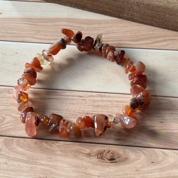 Bracelet chips cornaline naturelle pierres semi-précieuses
