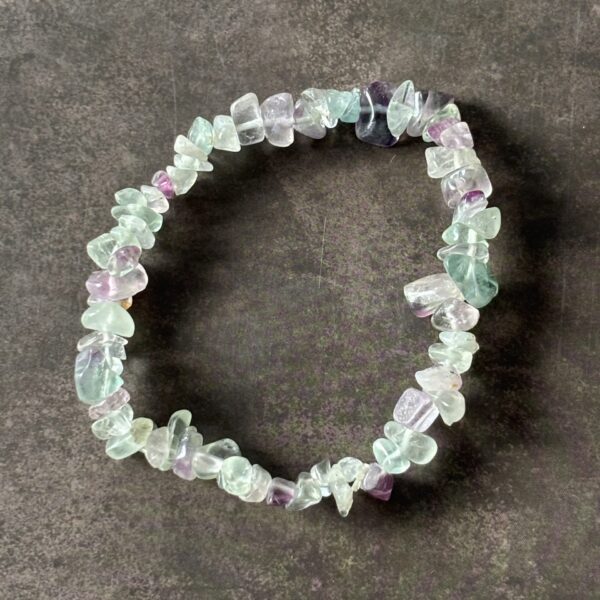 Bracelet chips fluorite multicolore pierre naturelle