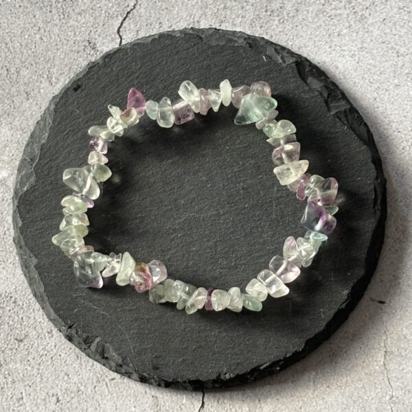Bijou énergétique bracelet chips fluorite pour bienfaits