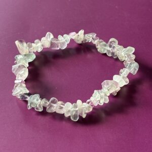 Bracelet élastique chips fluorite pour femme et homme