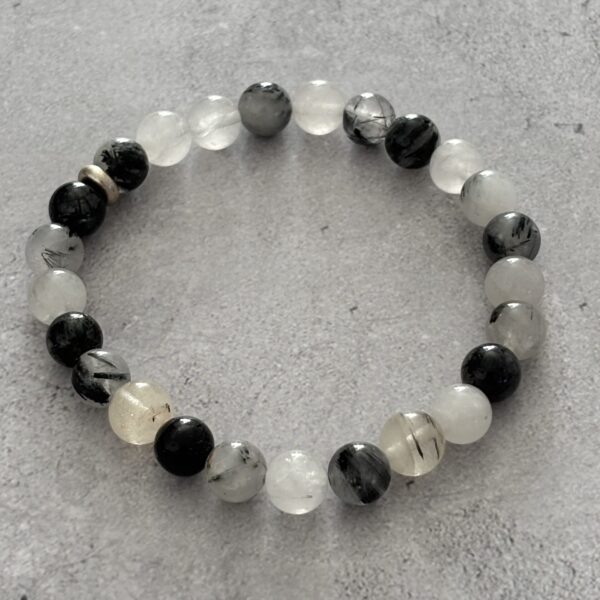 Bracelet lithothérapie quartz tourmaline – harmonie du corps et de l’esprit, bijou mixte artisanal