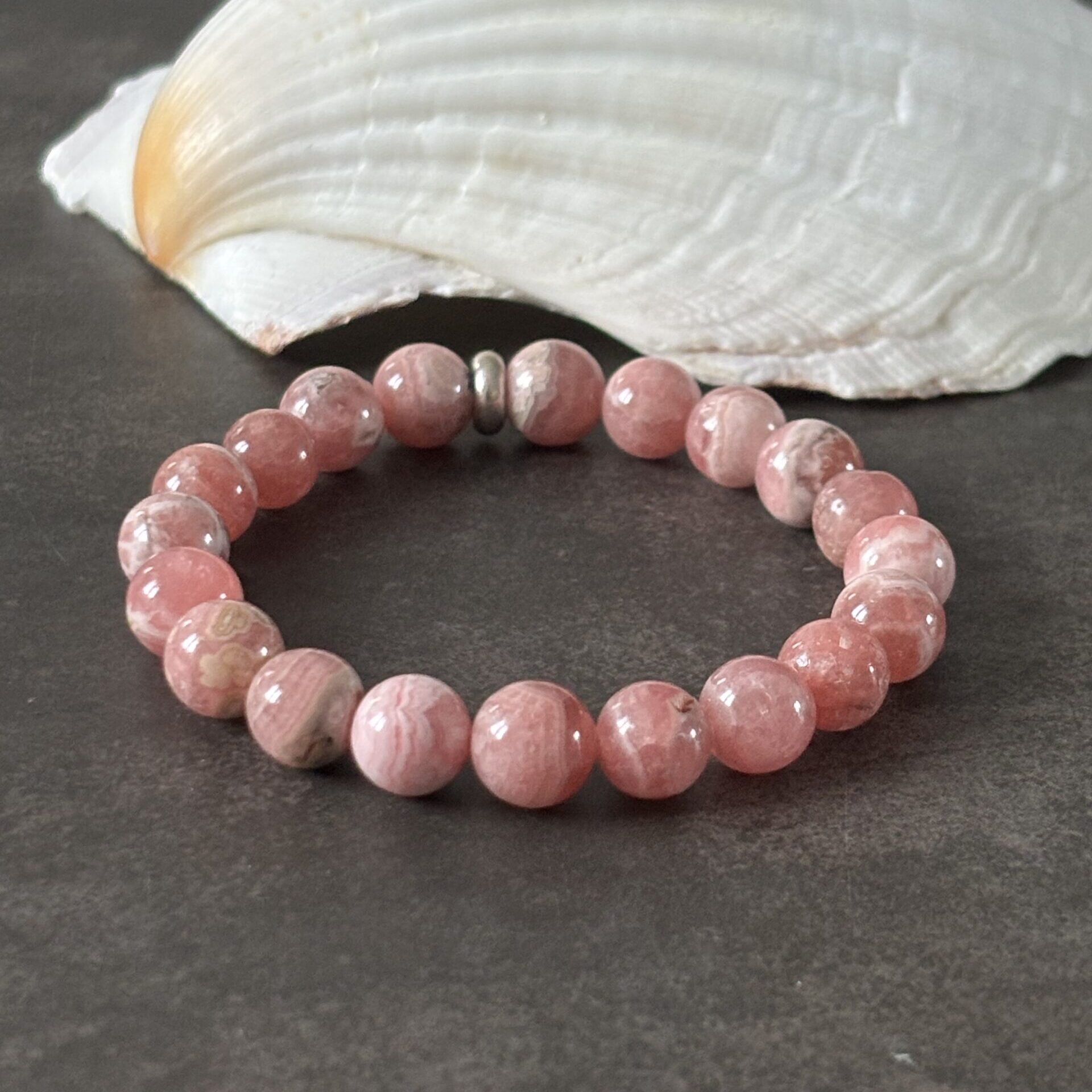 Bijou en rhodochrosite véritable – bracelet énergétique fait main – pierre de compassion et équilibre émotionnel