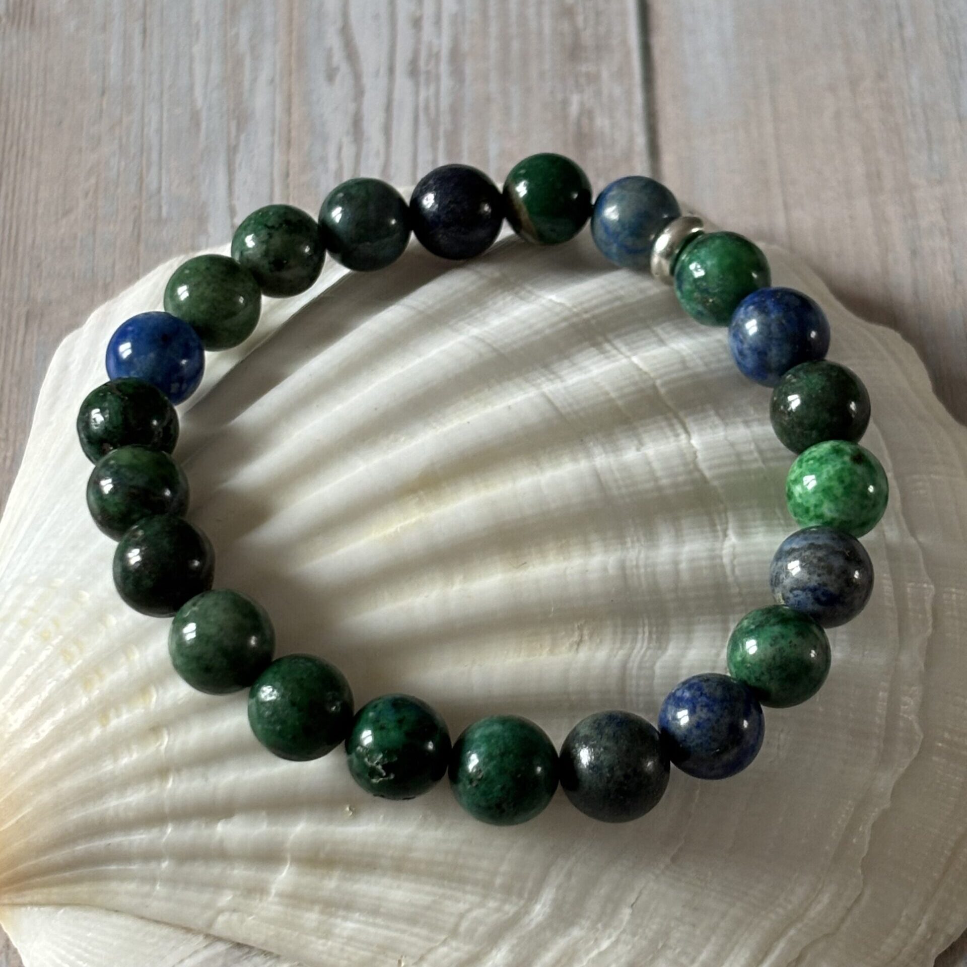 Bracelet artisanal azurite malachite pour cadeaux spirituels et mode