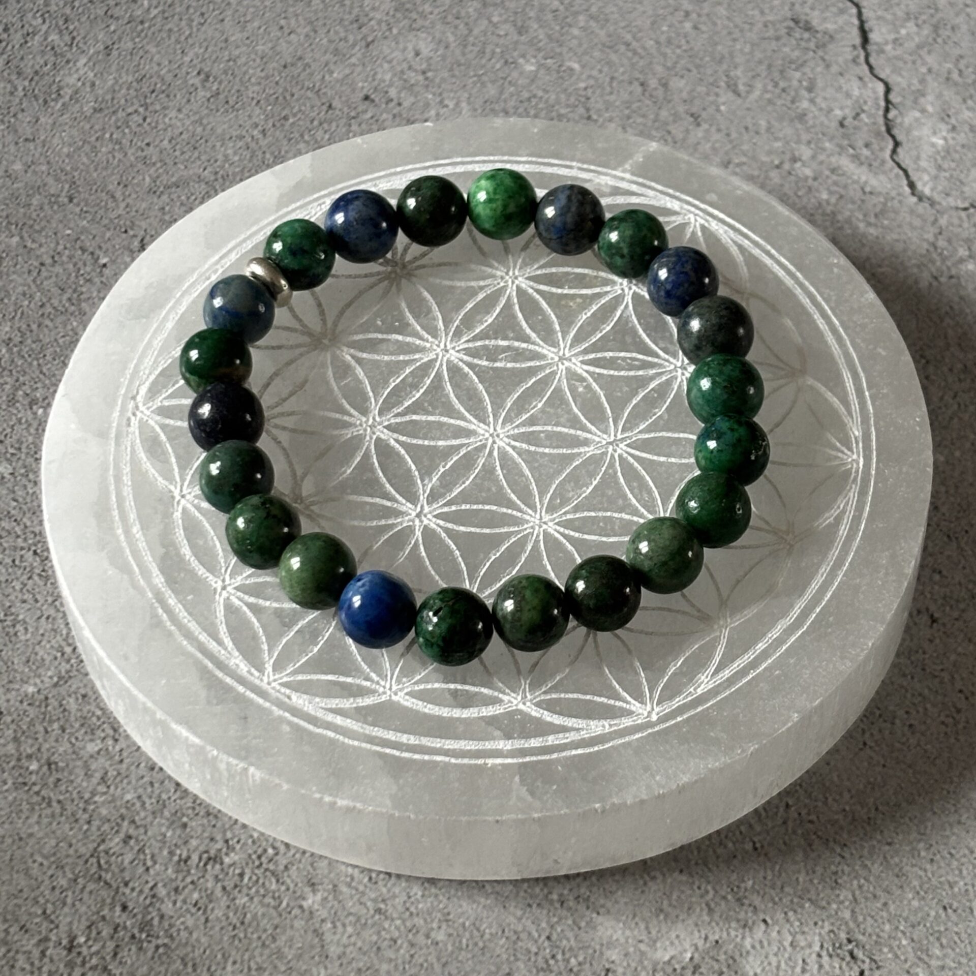 Bracelet pierres naturelles azurite malachite pour lithothérapie et style