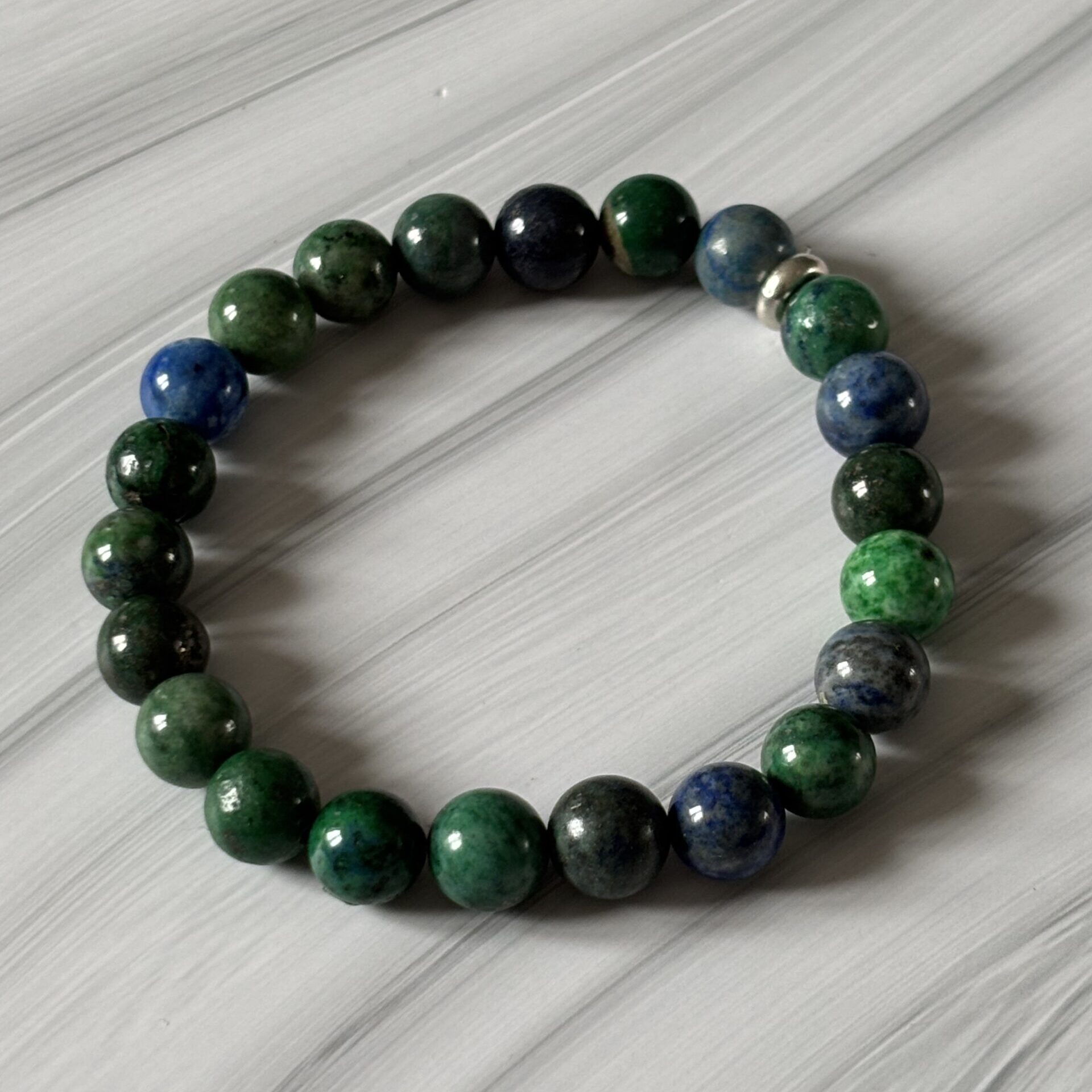 Bracelet mix azurite et malachite pour méditation et équilibre énergétique