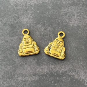 pendentif bouddha doré en acier inoxydable porte-bonheur symbole zen spiritualité bijoux artisanaux Secrets de Perles