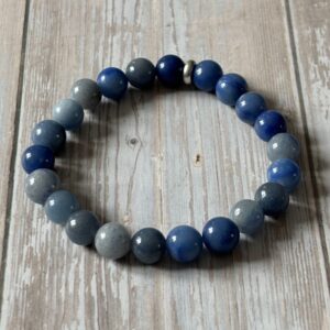 bracelet lithothérapie aventurine bleue – apaisement, équilibre et protection énergétique