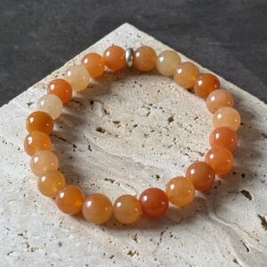 bracelet aventurine orange – pierre du chakra sacré, énergie, joie et confiance
