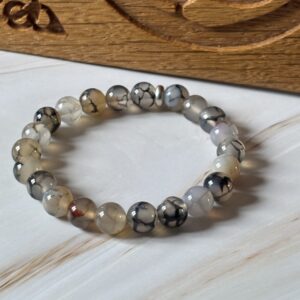 bracelet agate veine naturelle – douceur terrestre et équilibre émotionnel