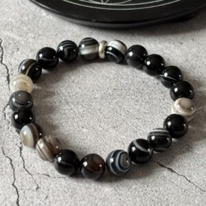 bracelet agate œil – pierre naturelle de protection et d’ancrage pour bijoux artisanaux
