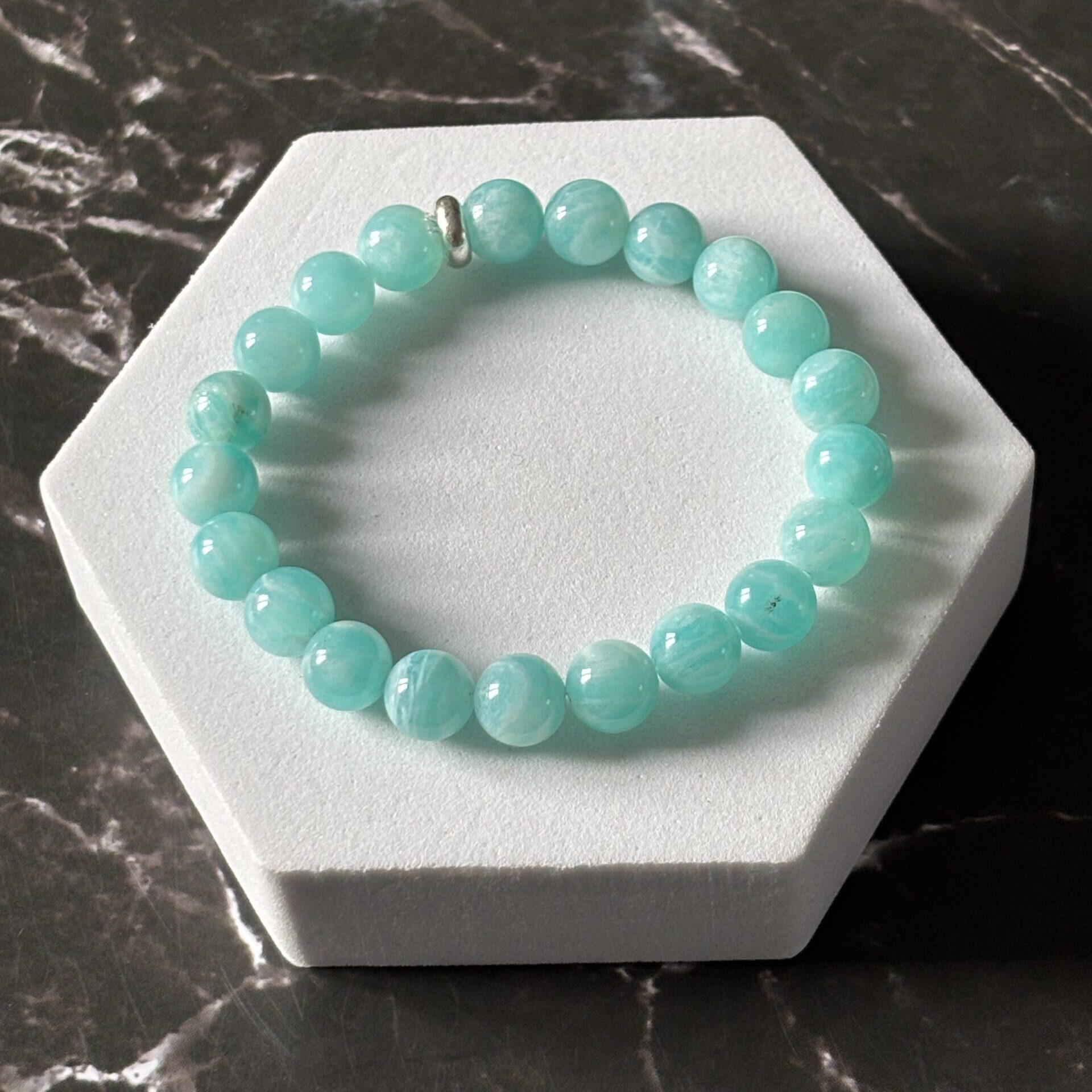 bracelet amazonite extra naturelle – énergie fluide, fraîcheur apaisante et équilibre intérieur