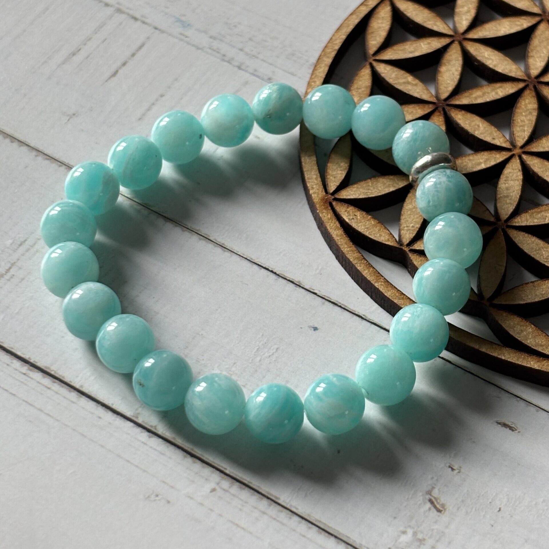 bracelet amazonite extra pierres naturelles – bijou artisanal apaisant pour femme et homme