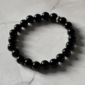 bracelet agate noire pierres naturelles – bijou artisanal homme femme élégant et protecteur